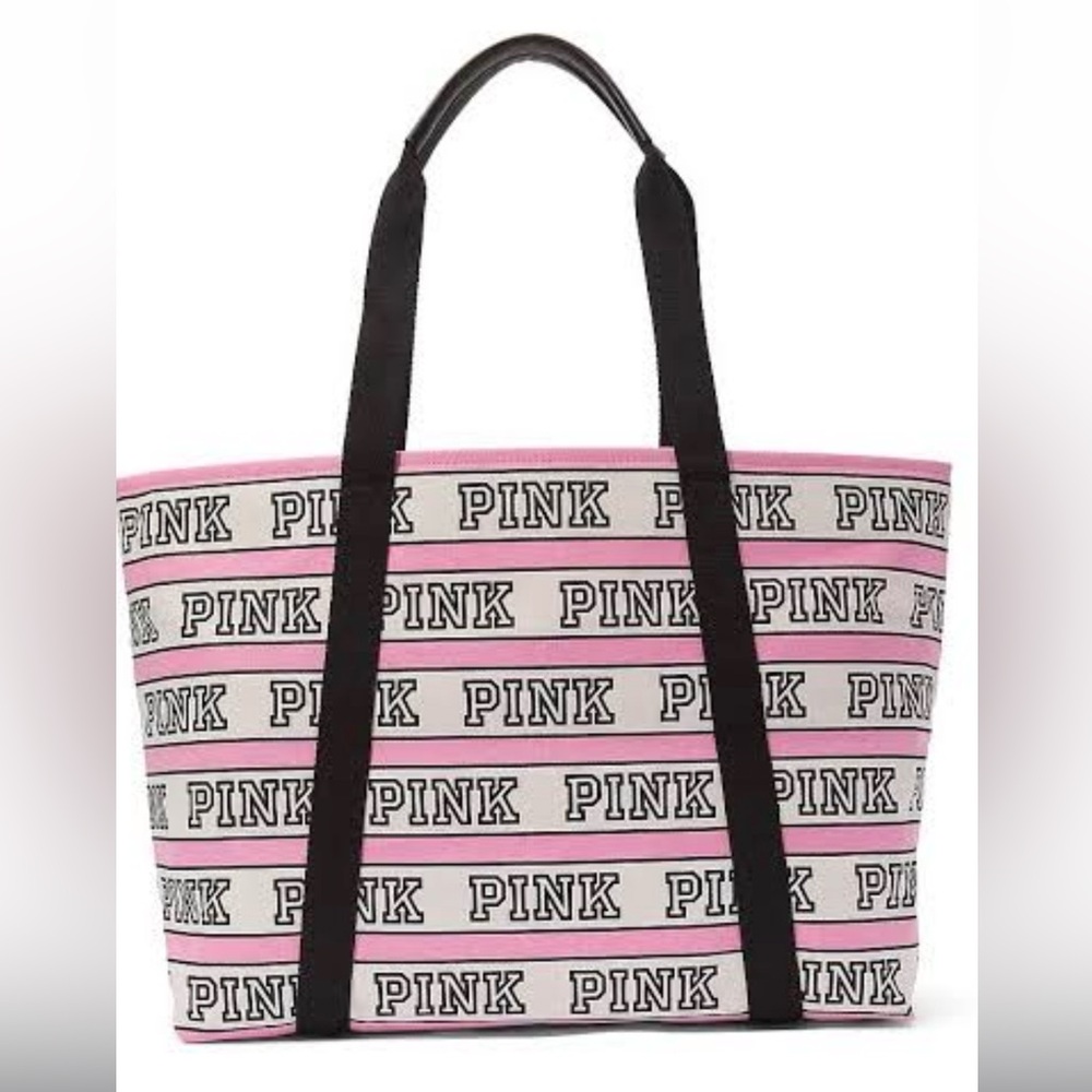 PINK Victoria's Secret Women's Pink and Black Tote Bag NWT
